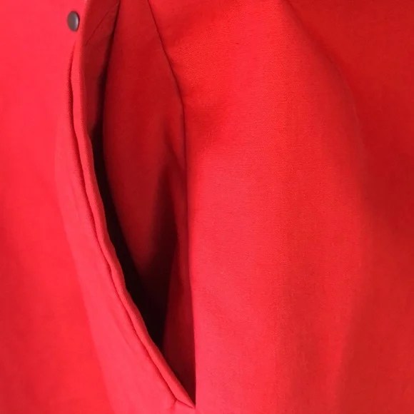 Eileen Fisher Red Trench Coat with Notched Lapels - Picture 5 of 12